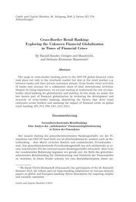 Cross-Border Retail Banking: Exploring the Unknown Financial Globalization in Times of Financial Crises