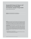 Sustainable Financial Literacy and Preferences for Sustainable Investments among Young Adults