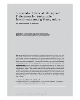 Sustainable Financial Literacy and Preferences for Sustainable Investments among Young Adults