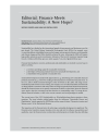 Editorial: Finance Meets Sustainability: A New Hope?