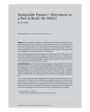 Sustainable Finance – Divestment as a Tool to Reach the SDGs?