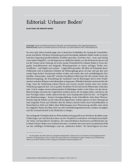 Editorial: Urbaner Boden