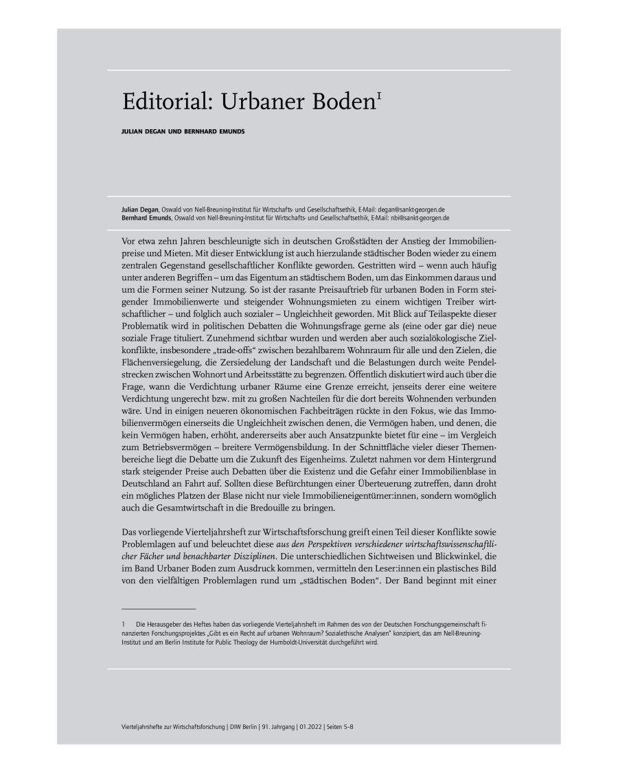 Editorial: Urbaner Boden