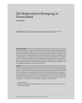 Die Bodenreform-Bewegung in Deutschland