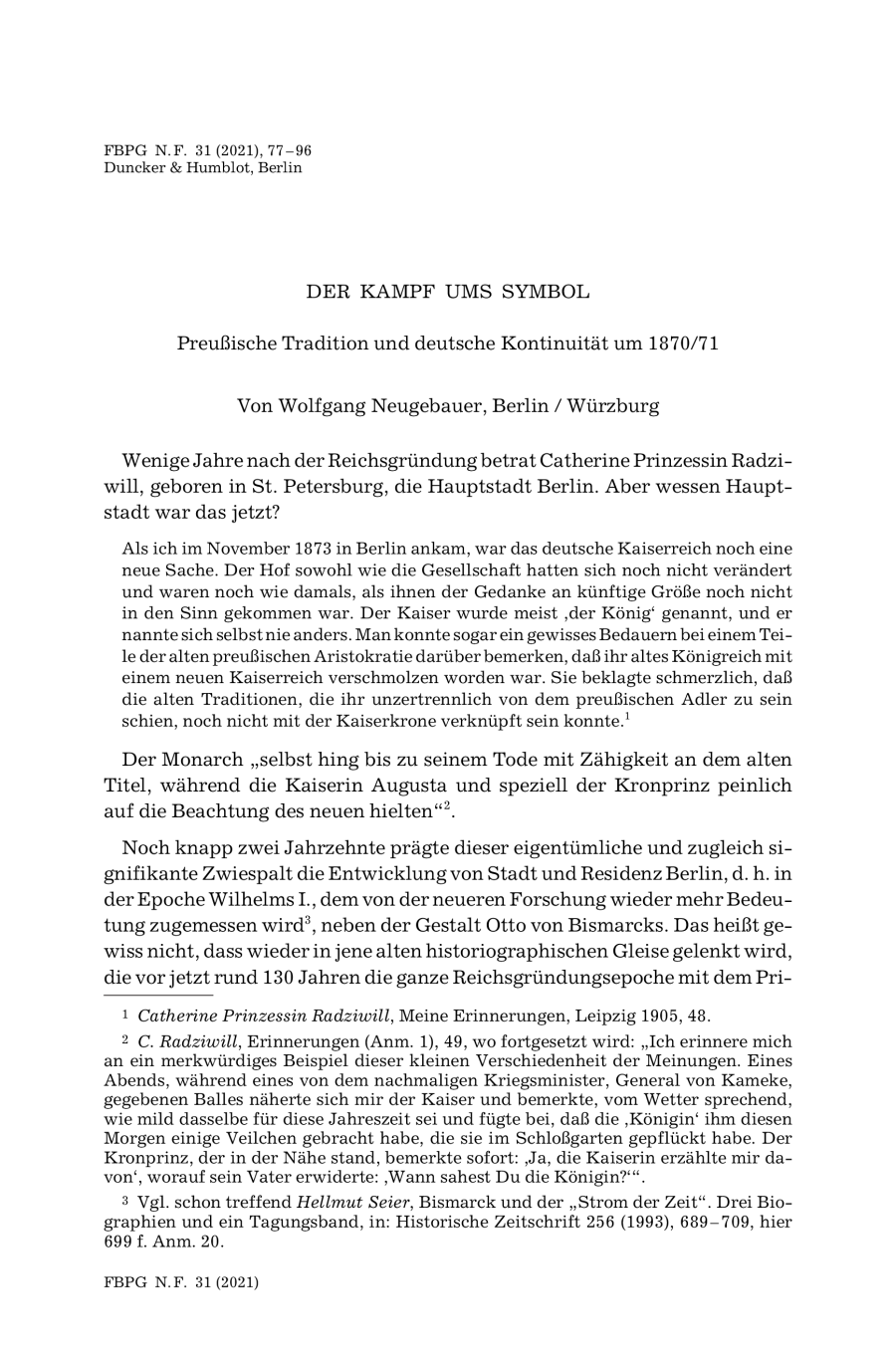 Der Kampf ums Symbol