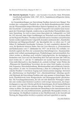 Hartwin Spenkuch: Preußen – eine besondere Geschichte. Staat, Wirtschaft, Gesellschaft und Kultur 1648 – 1947