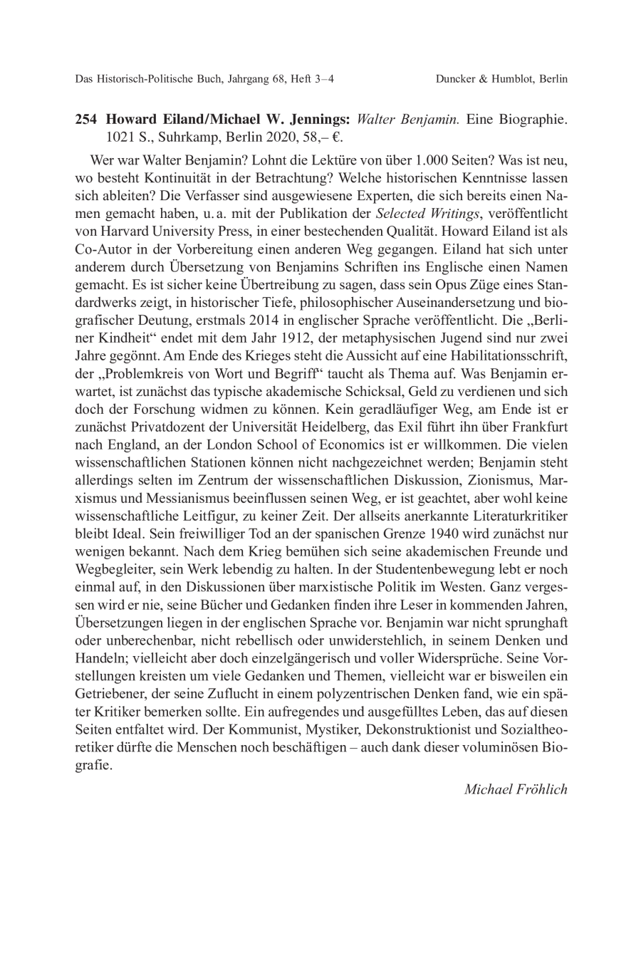 Howard Eiland / Michael W. Jennings: Walter Benjamin. Eine Biographie