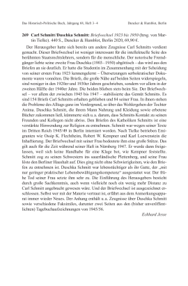 Carl Schmitt / Duschka Schmitt: Briefwechsel 1923 bis 1950