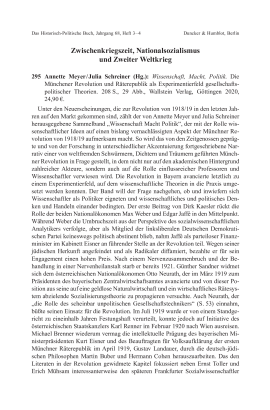 Annette Meyer / Julia Schreiner (Hg.): Wissenschaft, Macht, Politik. Die Münchener Revolution und Räterepublik als Experimentierfeld gesellschaftspolitischer Theorien