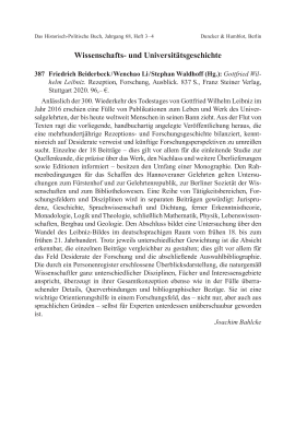 Friedrich Beiderbeck / Wenchao Li / Stephan Waldhoff (Hg.): Gottfried Wilhelm Leibniz. Rezeption, Forschung, Ausblick