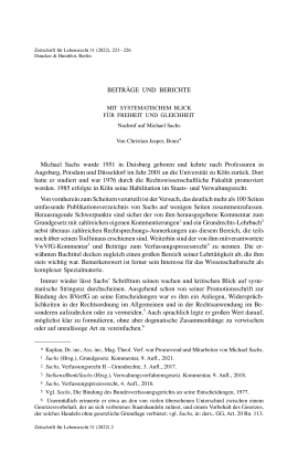 Mit systematischem Blick für Freiheit und Gleichheit