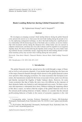 Bank Lending Behavior during Global Financial Crisis