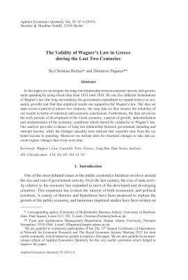 The Validity of Wagner's Law in Greece during the Last Two Centuries