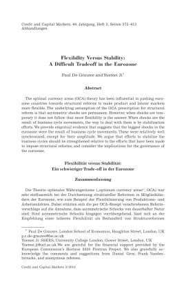 Flexibility Versus Stability: A Difficult Tradeoff in the Eurozone