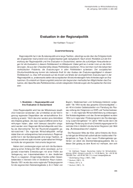 Evaluation in der Regionalpolitik