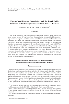 Equity-Bond Returns Correlation and the Bond Yield: Evidence of Switching Behaviour from the G7 Markets