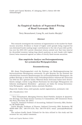 An Empirical Analysis of Segmented Pricing of Bond Systematic Risk