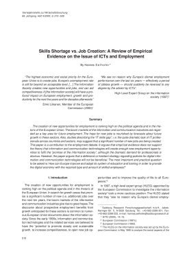 Skills Shortage vs. Job Creation: A Review of Empirical Evidence on the Issue of ICTs and Employment