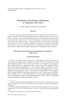 Offsetting and Sterilization Mechanisms in Argentina (1992–2014)
