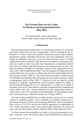 The German Data Service Center for Business and Organizational Data (DSC-BO)