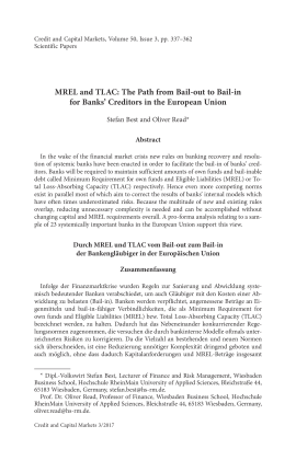 MREL and TLAC: The Path from Bail-out to Bail-in for Banks' Creditors in the European Union