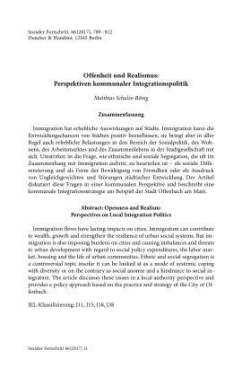 Aus der Praxis: Offenheit und Realismus: Perspektiven kommunaler Integrationspolitik