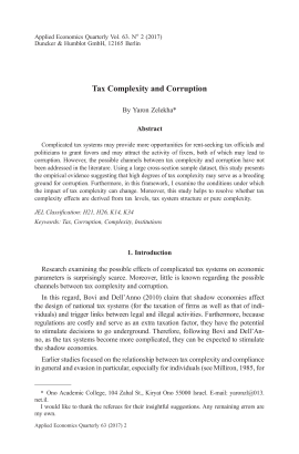 Tax Complexity and Corruption