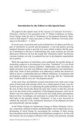 Introduction by the Editors to this Special Issue