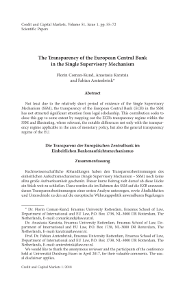 The Transparency of the European Central Bank in the Single Supervisory Mechanism