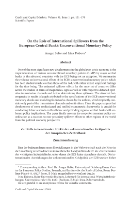 On the Role of International Spillovers from the European Central Bank"s Unconventional Monetary Policy