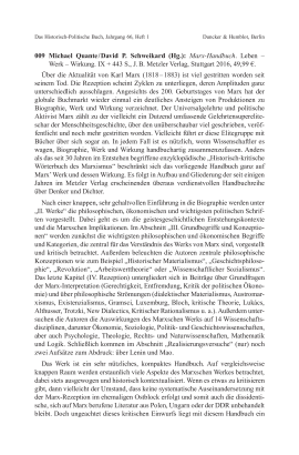 Michael Quante / David P. Schweikard (Hg.): Marx-Handbuch. Leben – Werk – Wirkung