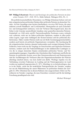 Philipp Erbentraut: Theorie und Soziologie der politischen Parteien im deutschen Vormärz 1815 – 1848