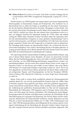 Rainer Eckert: Revolution in Potsdam. Eine Stadt zwischen Lethargie, Revolte und Freiheit (1989/1990)