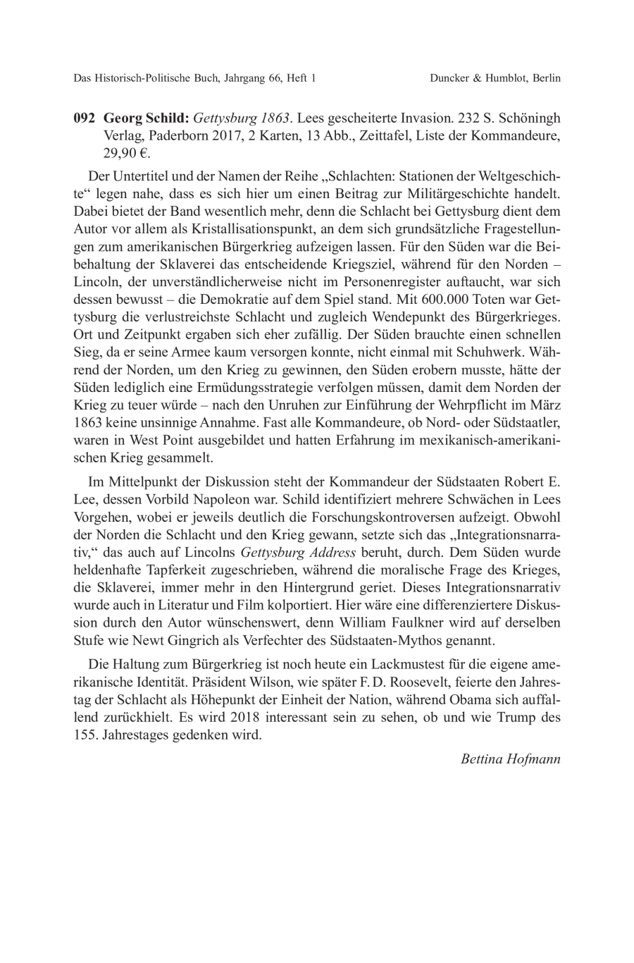 Georg Schild: Gettysburg 1863. Lees gescheiterte Invasion