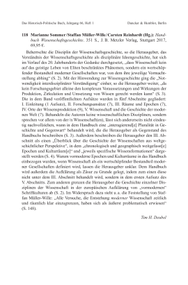 Marianne Sommer / Staffan Müller-Wille / Carsten Reinhardt (Hg.): Handbuch Wissenschaftsgeschichte