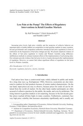 Less Pain at the Pump? The Effects of Regulatory Interventions in Retail Gasoline Markets