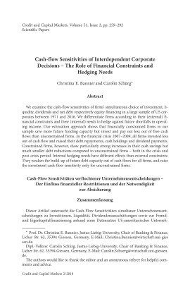 Cash-flow Sensitivities of Interdependent Corporate Decisions – The Role of Financial Constraints and Hedging Needs