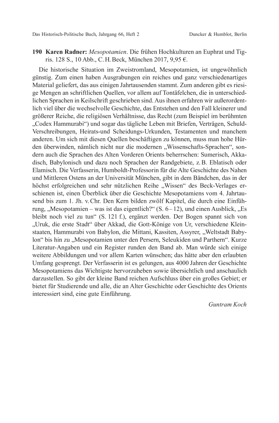 Karen Radner: Mesopotamien