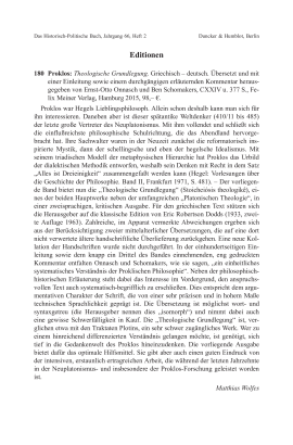 Proklos: Theologische Grundlegung