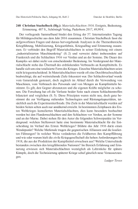 Christian Stachelbeck (Hg.): Materialschlachten 1916.