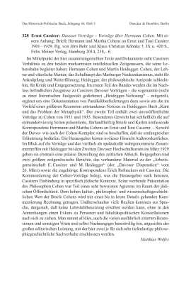 Ernst Cassirer: Davoser Vorträge – Vorträge über Hermann Cohen. Mit einem Anhang: Briefe Hermann und Martha Cohens an Ernst und Toni Cassirer 1901 – 1929
