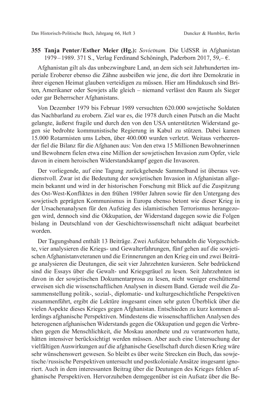 Tanja Penter / Esther Meier (Hg.): Sovietnam. Die UdSSR in Afghanistan 1979 – 1989