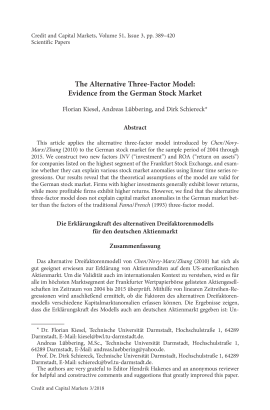 The Alternative Three-Factor Model: Evidence from the German Stock Market