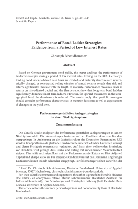 Performance of Bond Ladder Strategies: Evidence from a Period of Low Interest Rates