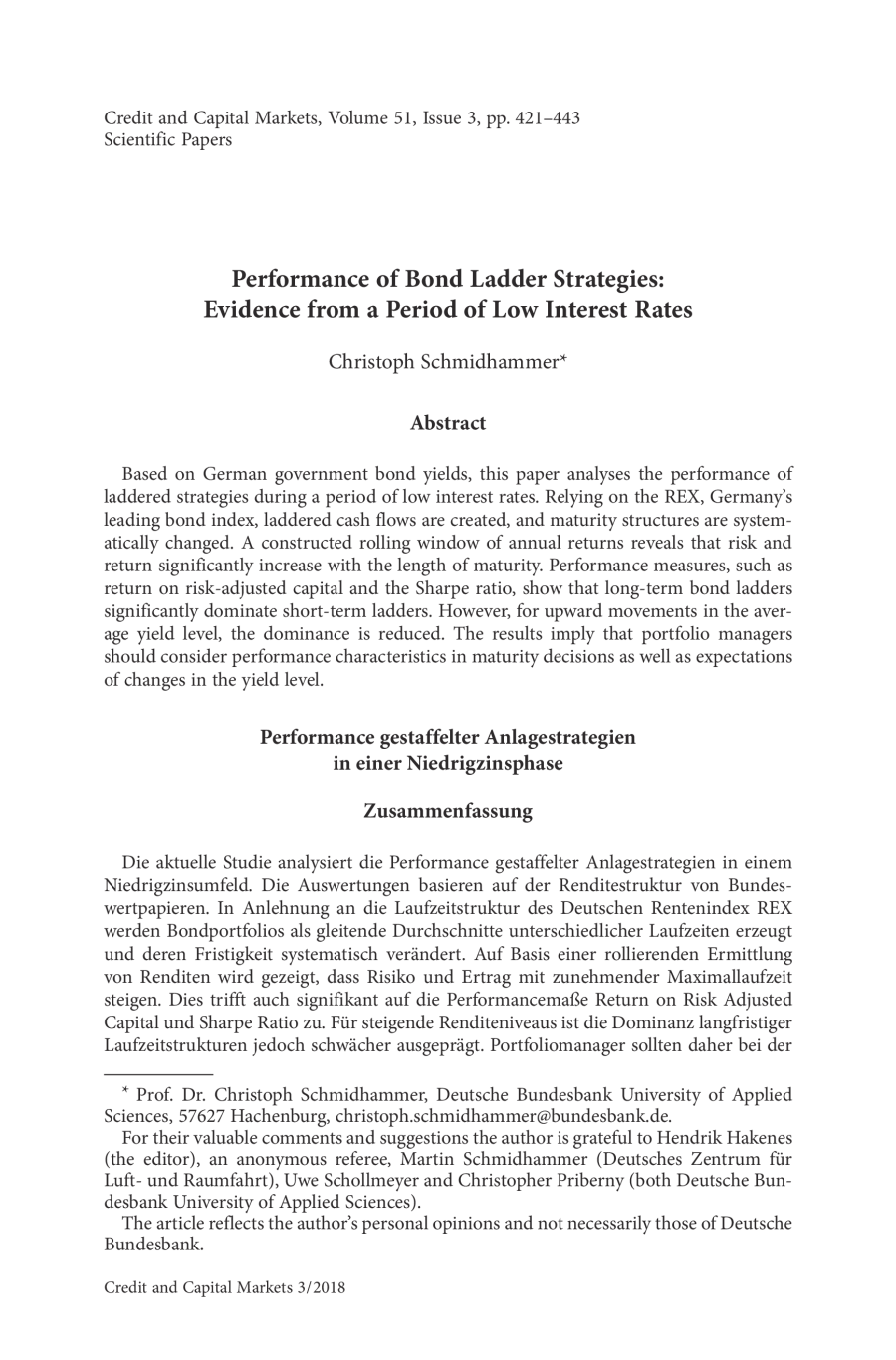 Performance of Bond Ladder Strategies: Evidence from a Period of Low Interest Rates