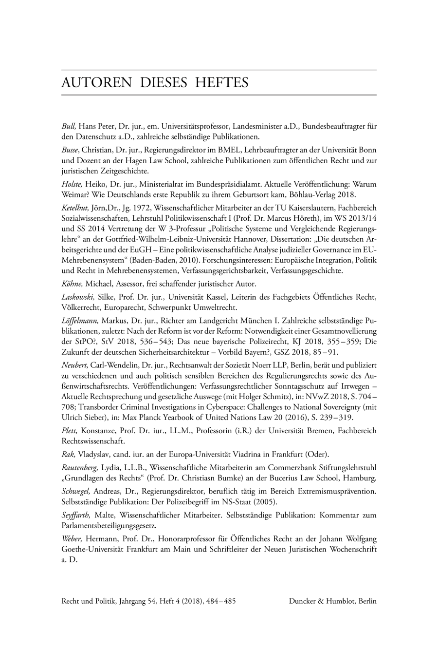 AUTOREN DIESES HEFTES