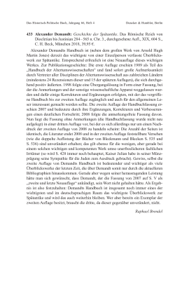 Alexander Demandt: Geschichte der Spätantike. Das Römische Reich von Diocletian bis Justinian 284 – 565 n. Chr. 3