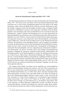 Akten der Reichskanzlei. Regierung Hitler 1933 – 1945