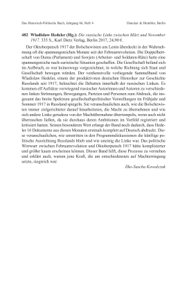 Wladislaw Hedeler (Hg.): Die russische Linke zwischen März und November 1917
