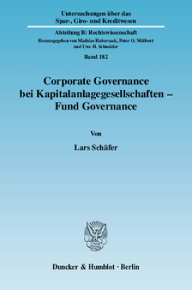 Corporate Governance bei Kapitalanlagegesellschaften - Fund Governance